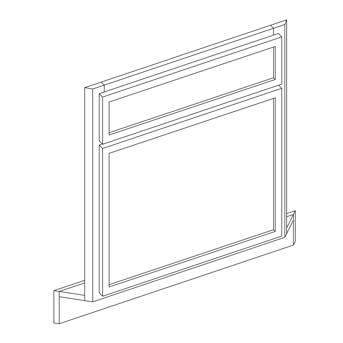 KCD Oslo Oak Corner Sink Front for 42" Space - 27" W - line drawing