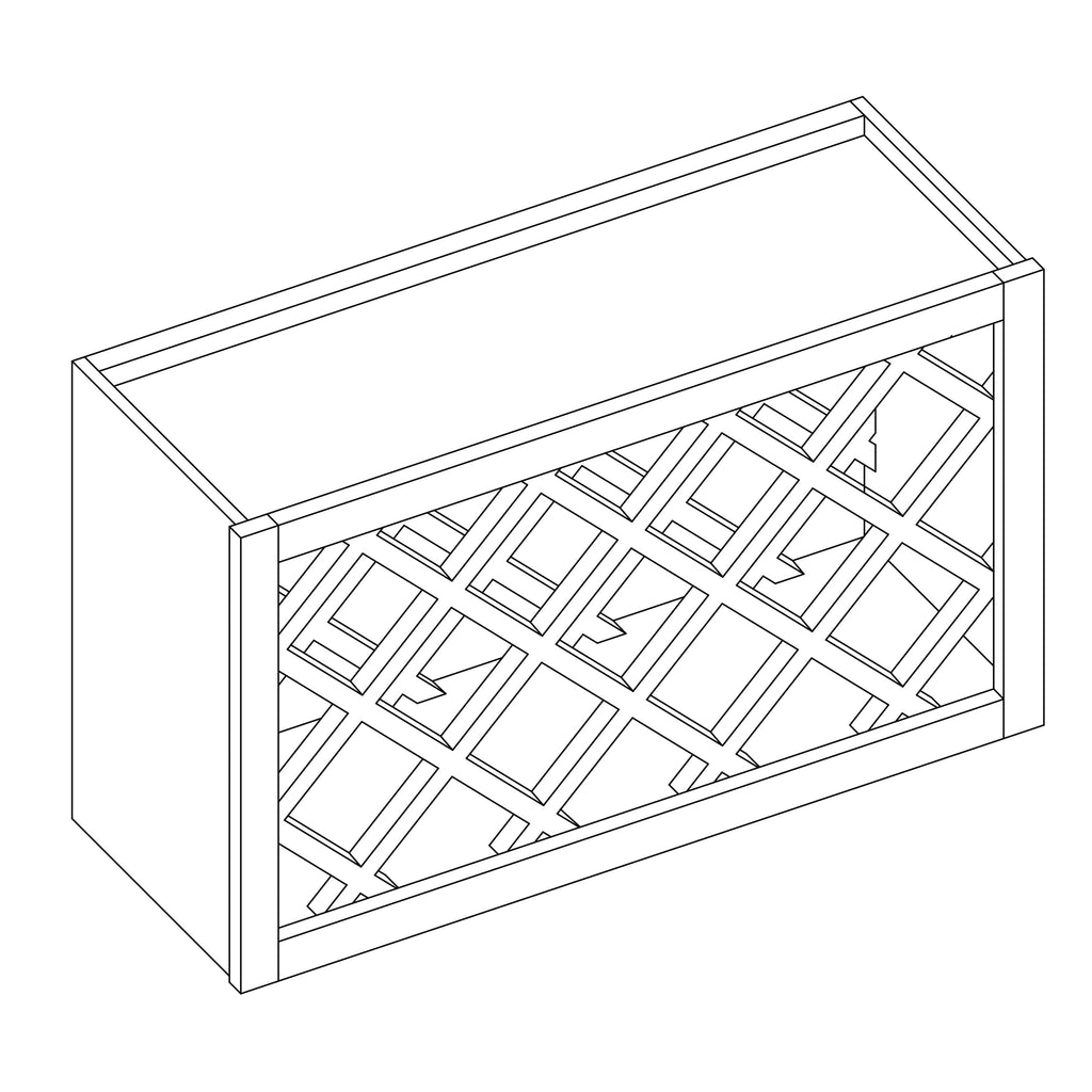 KCD Essential White Wine Rack - 30" W x 18" H x 12" D - line drawing