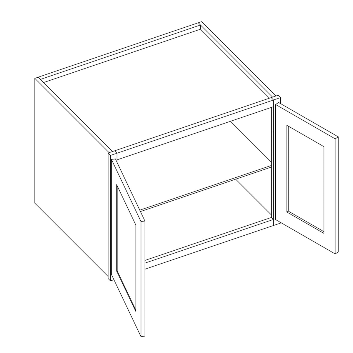 KCD Essential Gray Deep Wall Cabinet - 36" W x 18" H x 24" D - line drawing