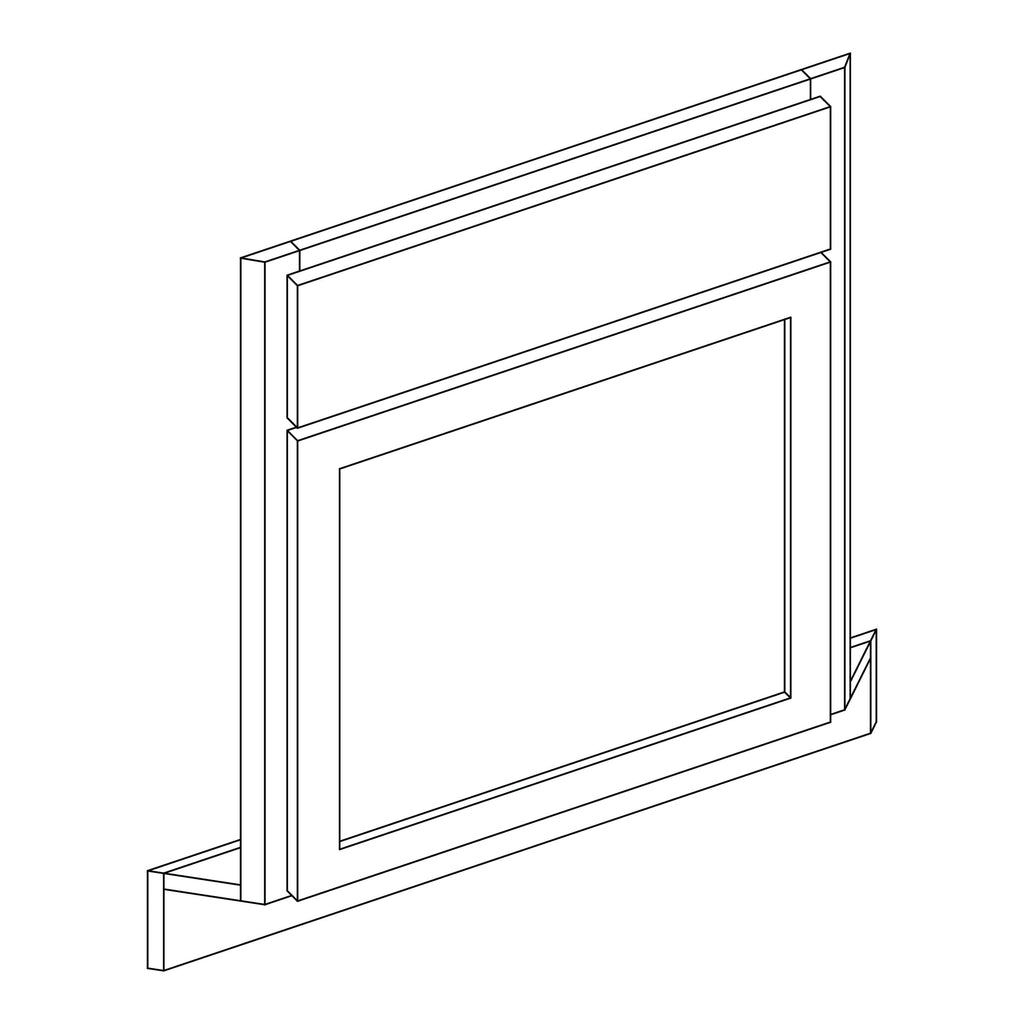 KCD Shaker Designer White Slab Corner Sink Front for 42" Space - 27" W - line drawing