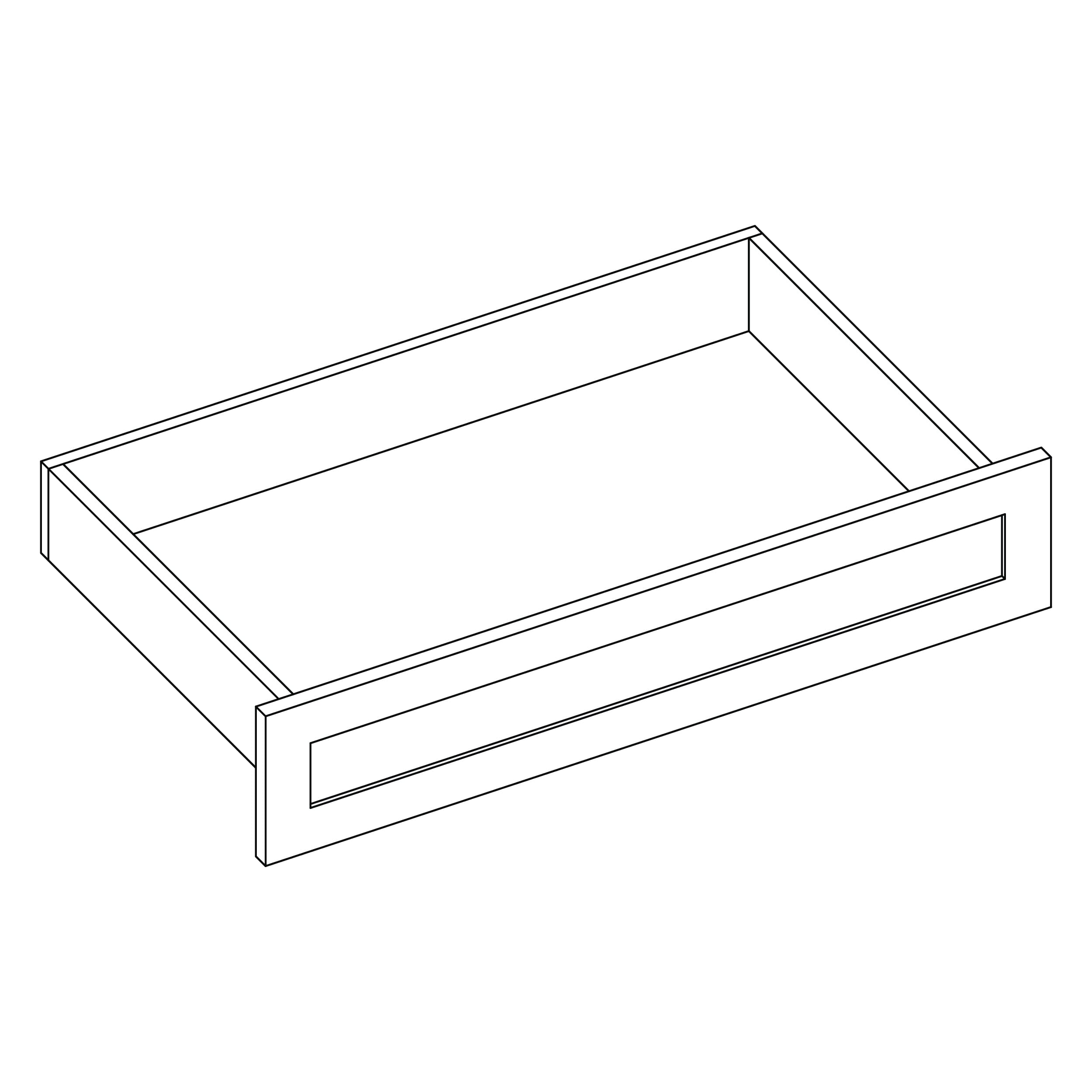 KCD Shaker Moss Oven Cabinet Drawer - line drawing