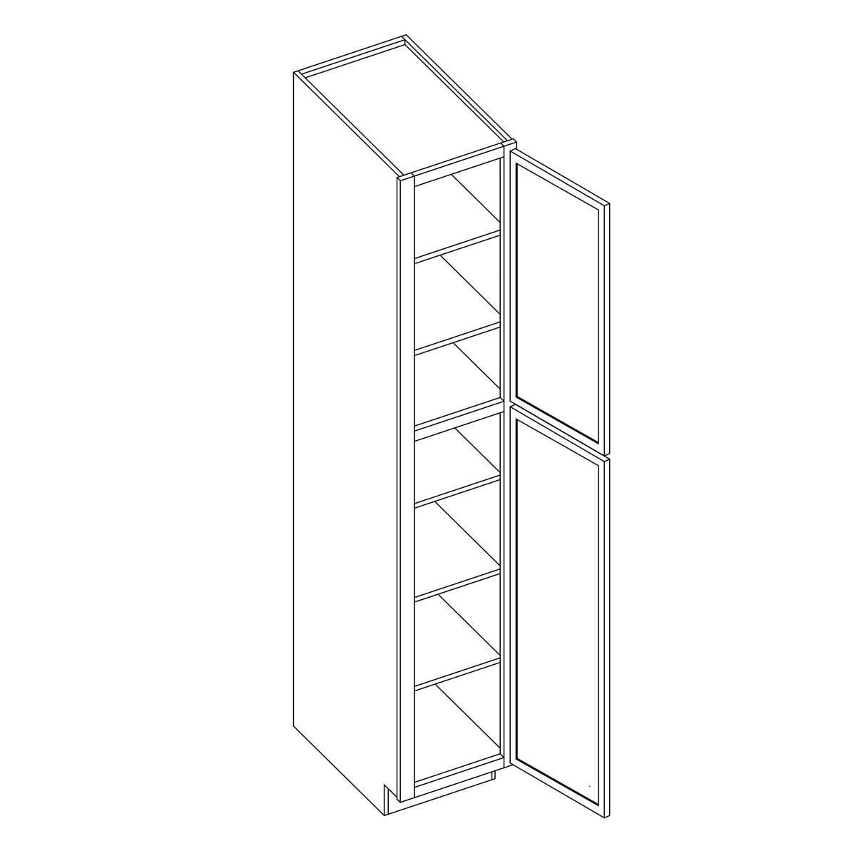 KCD Oslo White Pantry - 18" W x 96" H - line drawing