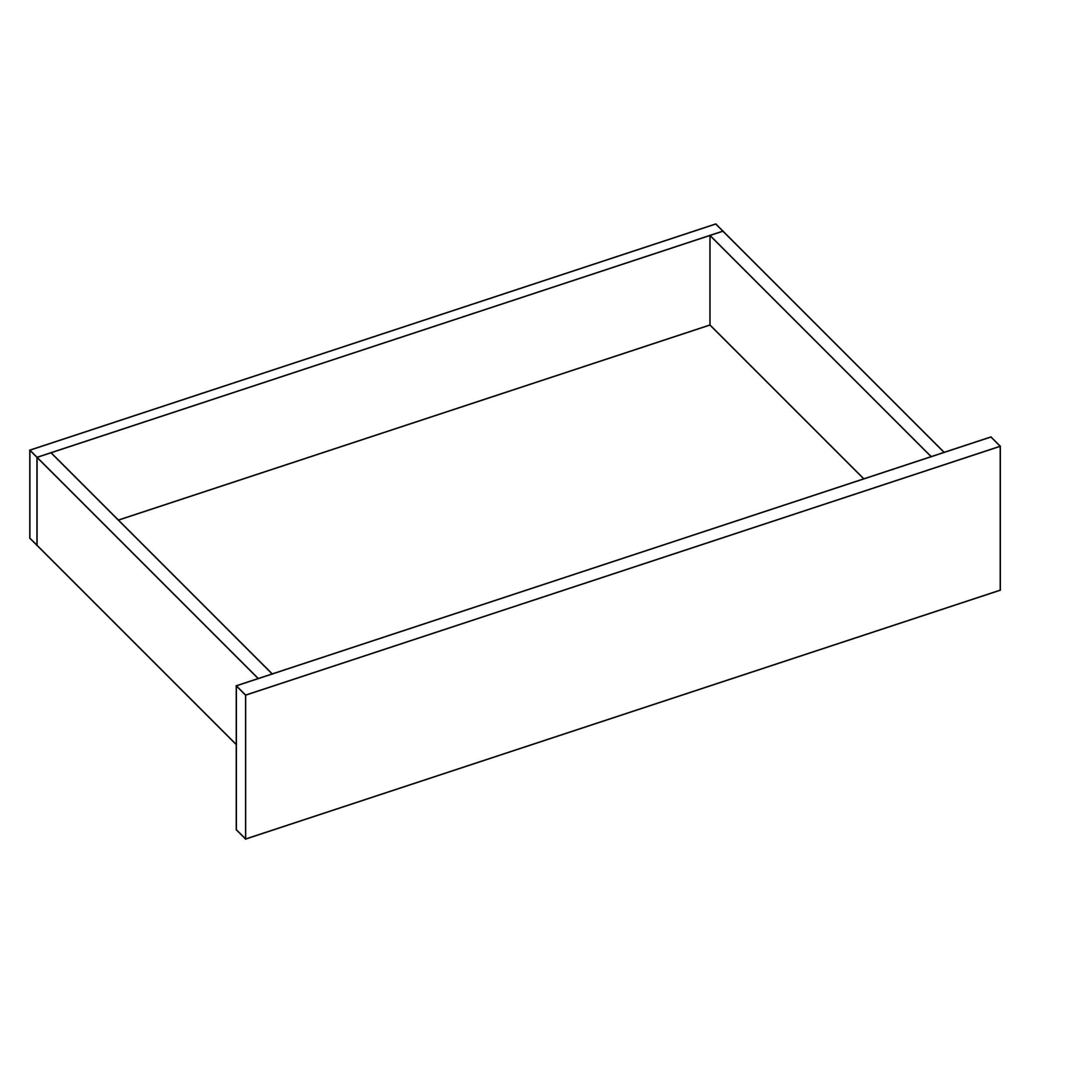 KCD Essential White Oven Cabinet Drawer - line drawing