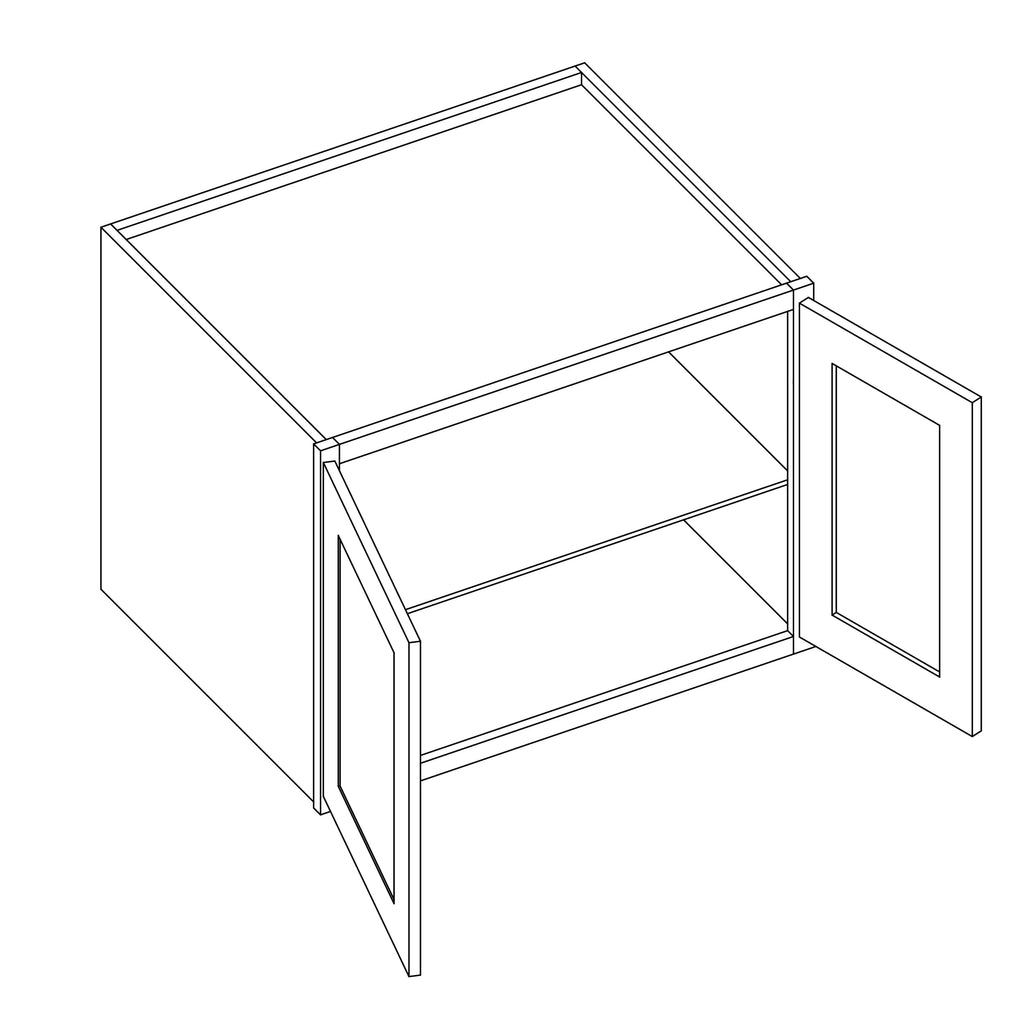 KCD Essential White Deep Wall Cabinet - 36" W x 24" H x 24" D - line drawing