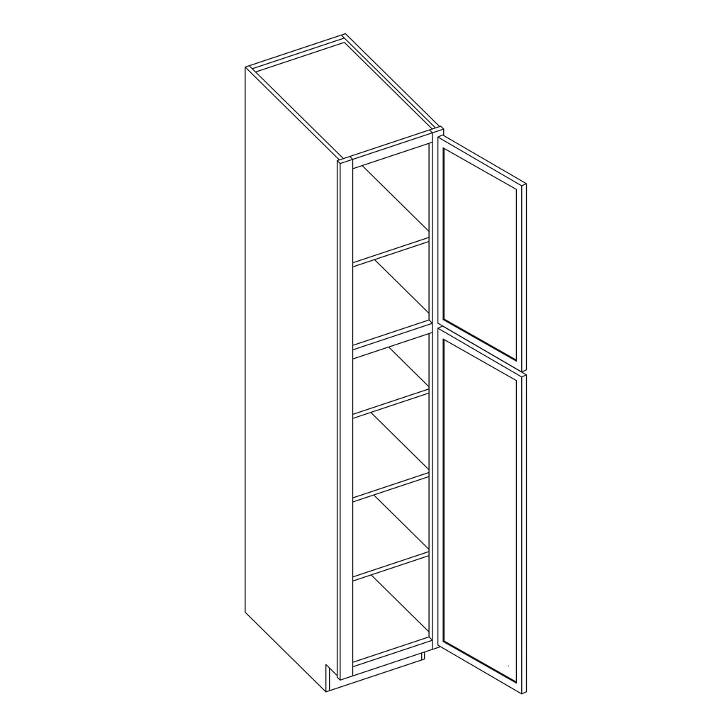 KCD Oslo White Pantry - 18" W x 90" H - line drawing