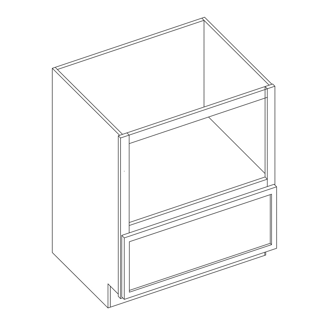 KCD Oslo Classic Walnut Microwave Base Cabinet - 30" W - line drawing