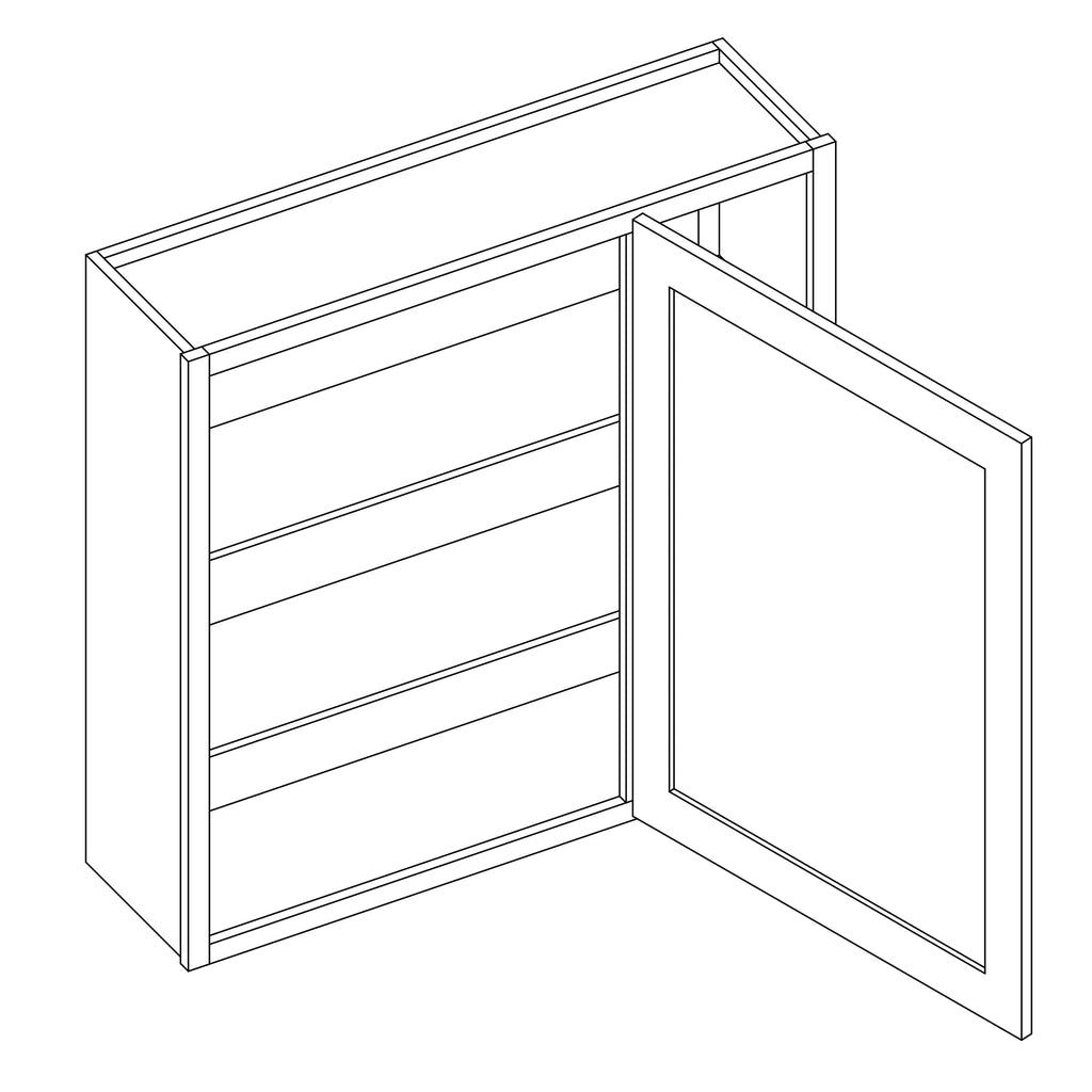 KCD Shaker Sand Blind Wall Cabinet - 30" W x 42" H - line drawing