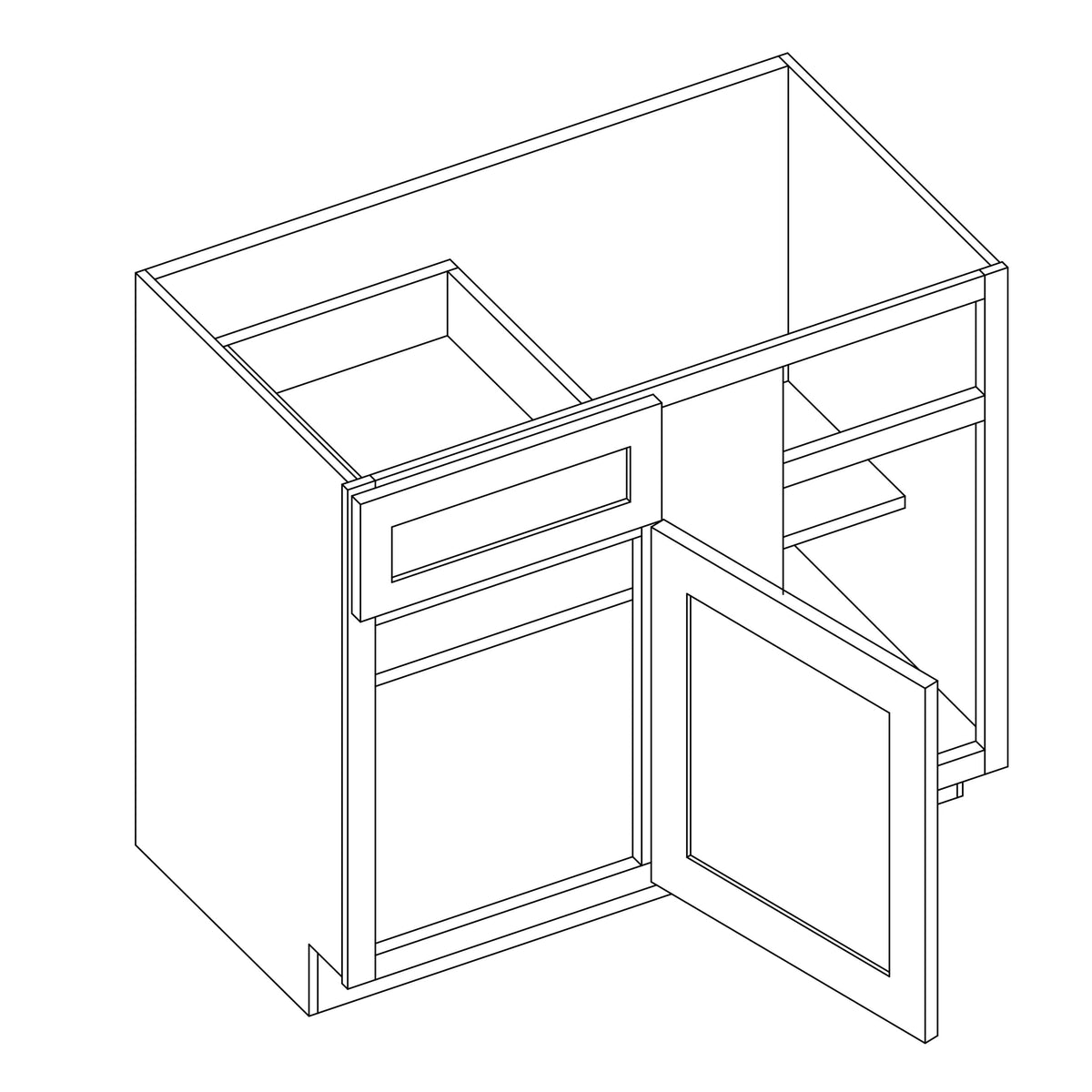 KCD Shaker Kodiak Blind Base Cab for 48" to 51" Space - 48" W - line drawing