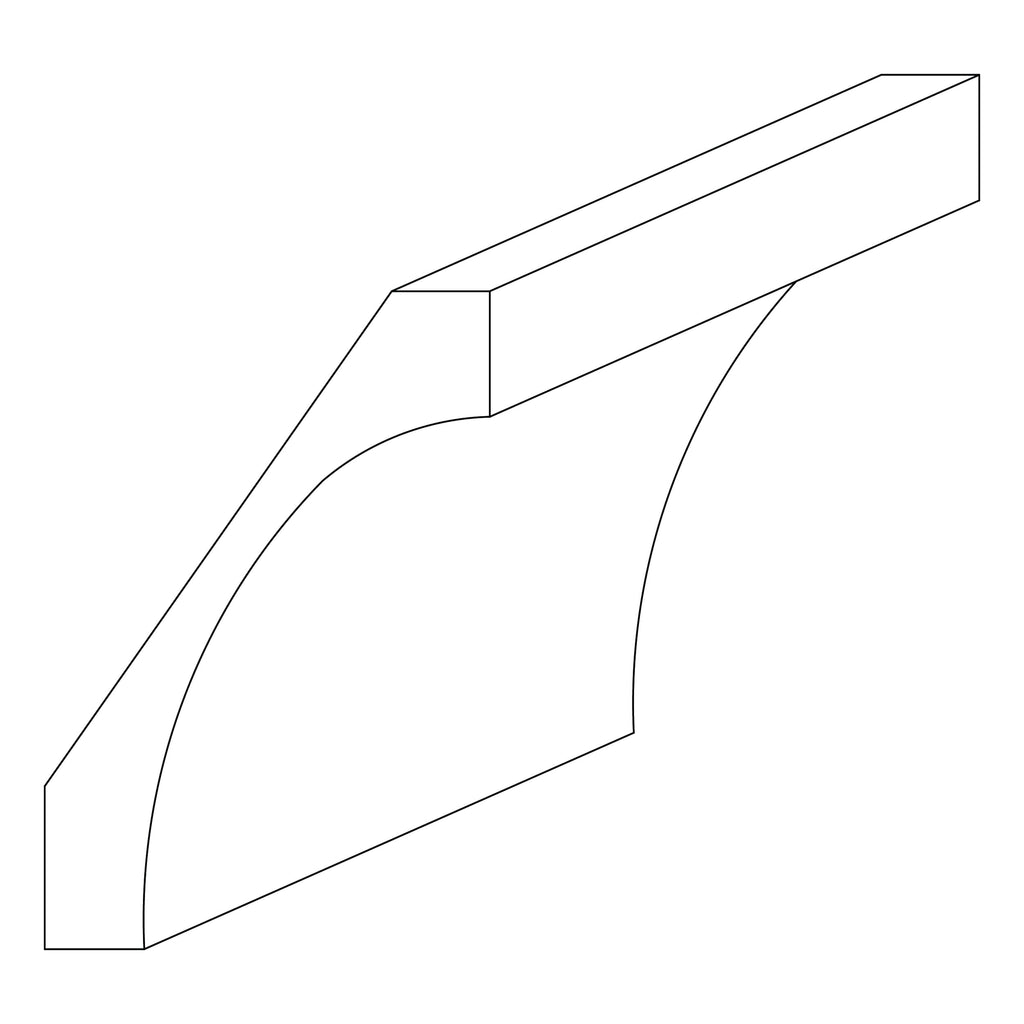 KCD Essential Gray Cove Crown Molding - line drawing