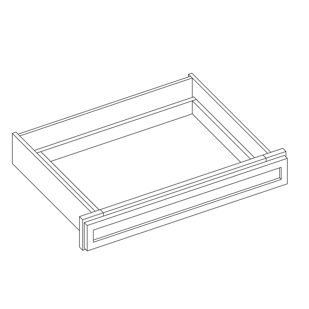 KCD Oslo Classic Walnut Vanity Drawer - 24" W - line drawing