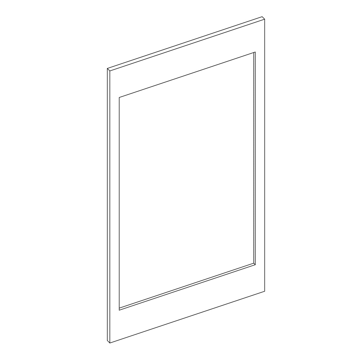 KCD Oslo Classic Walnut Oven Cabinet Overlay Panel - 33" W x 55" H - line drawing