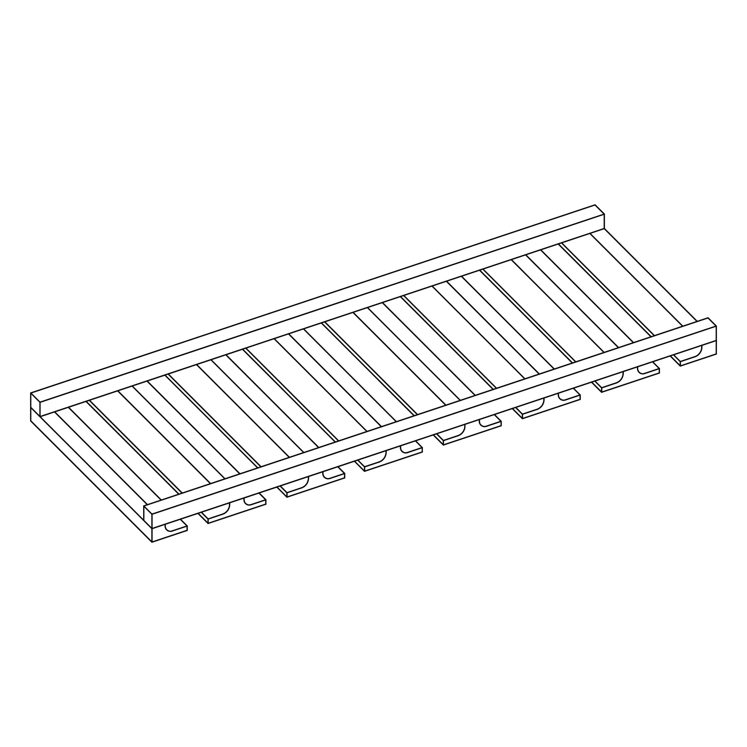 KCD Oslo Oak Stemware Rack - line drawing