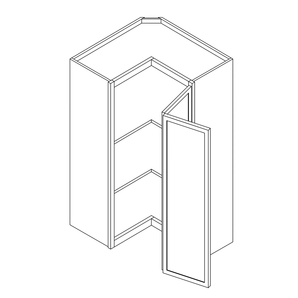 KCD Oslo Oak Wall Easy Reach 24"W x 42"H X 12"D - line drawing