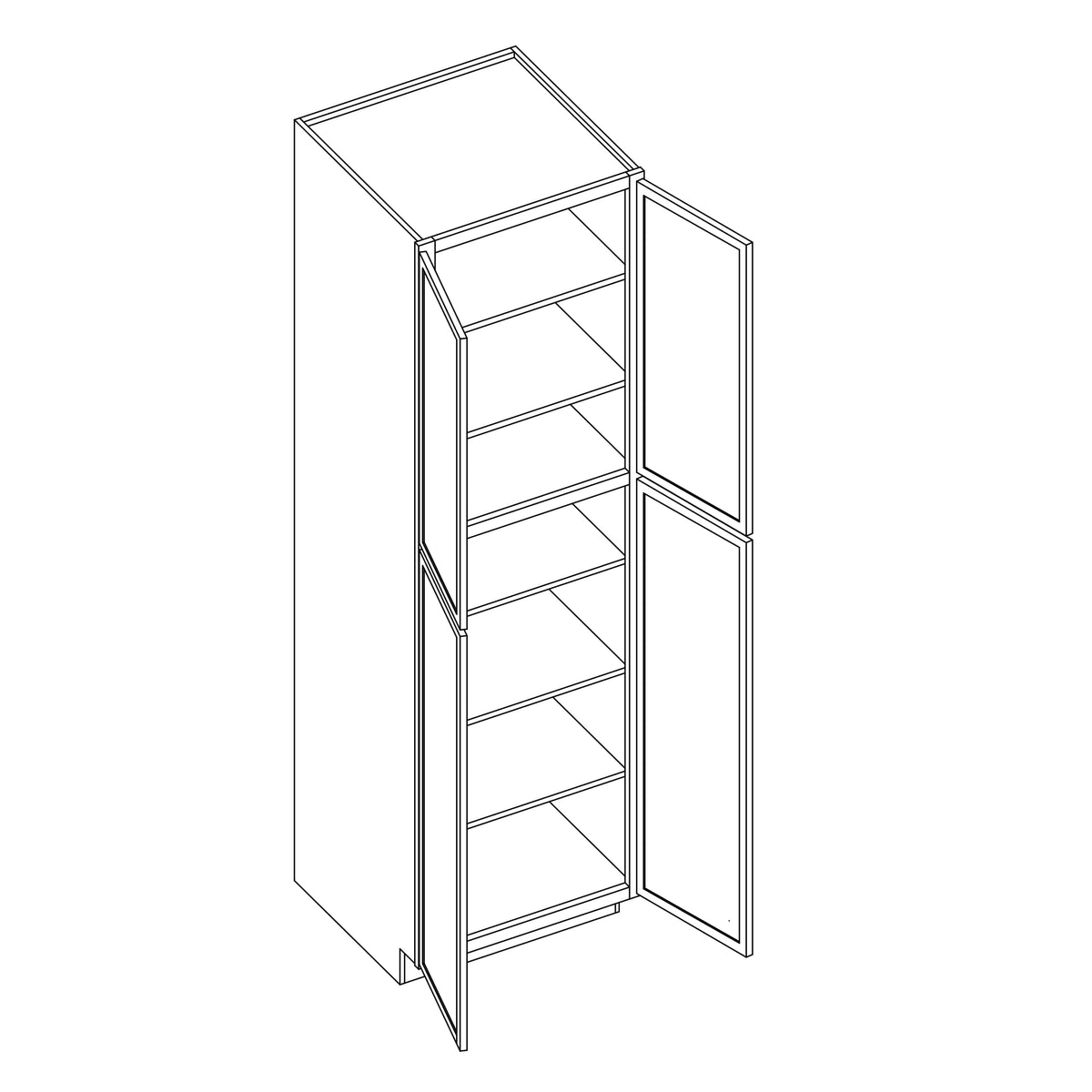 KCD Oslo White Pantry - 30" W x 96" H - line drawing