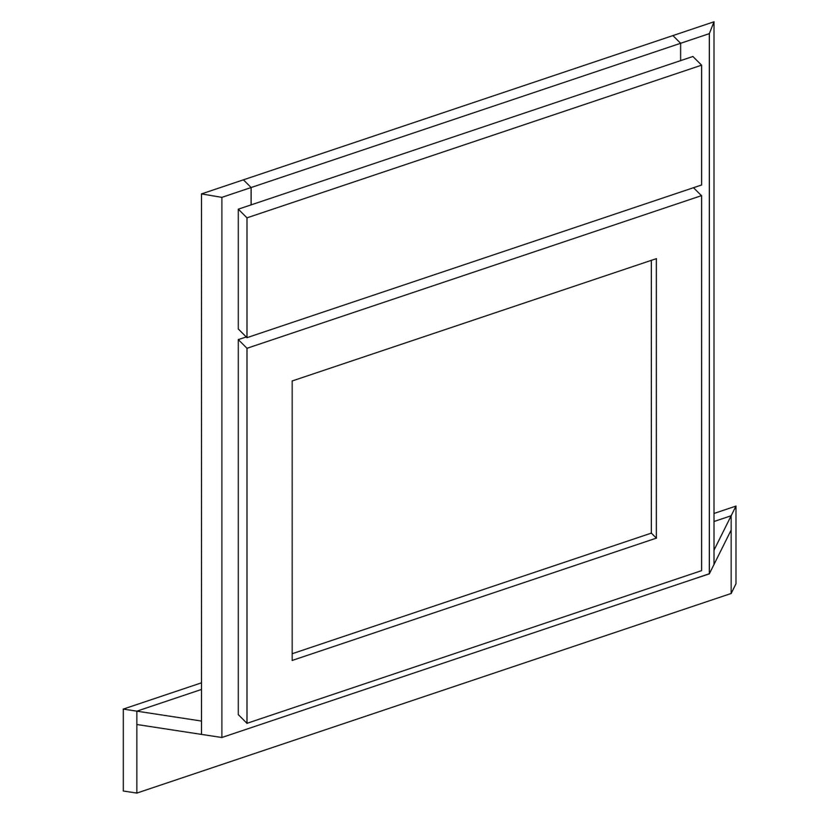 KCD Essential White Corner Sink Front for 42" Space - 27" W - line drawing