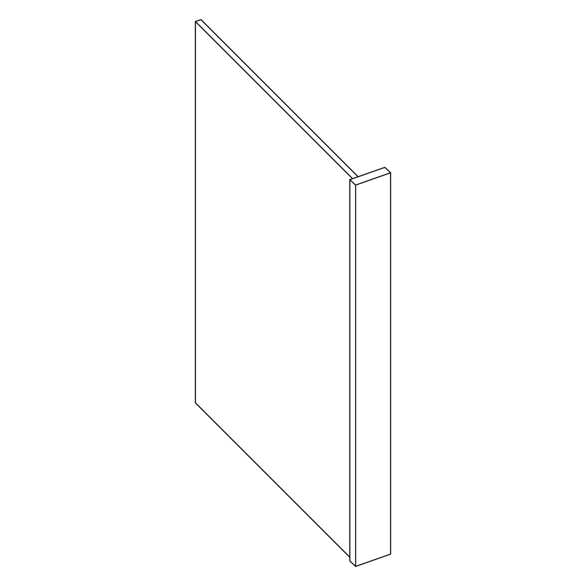 KCD Essential White Dish Washer End Panel - line drawing