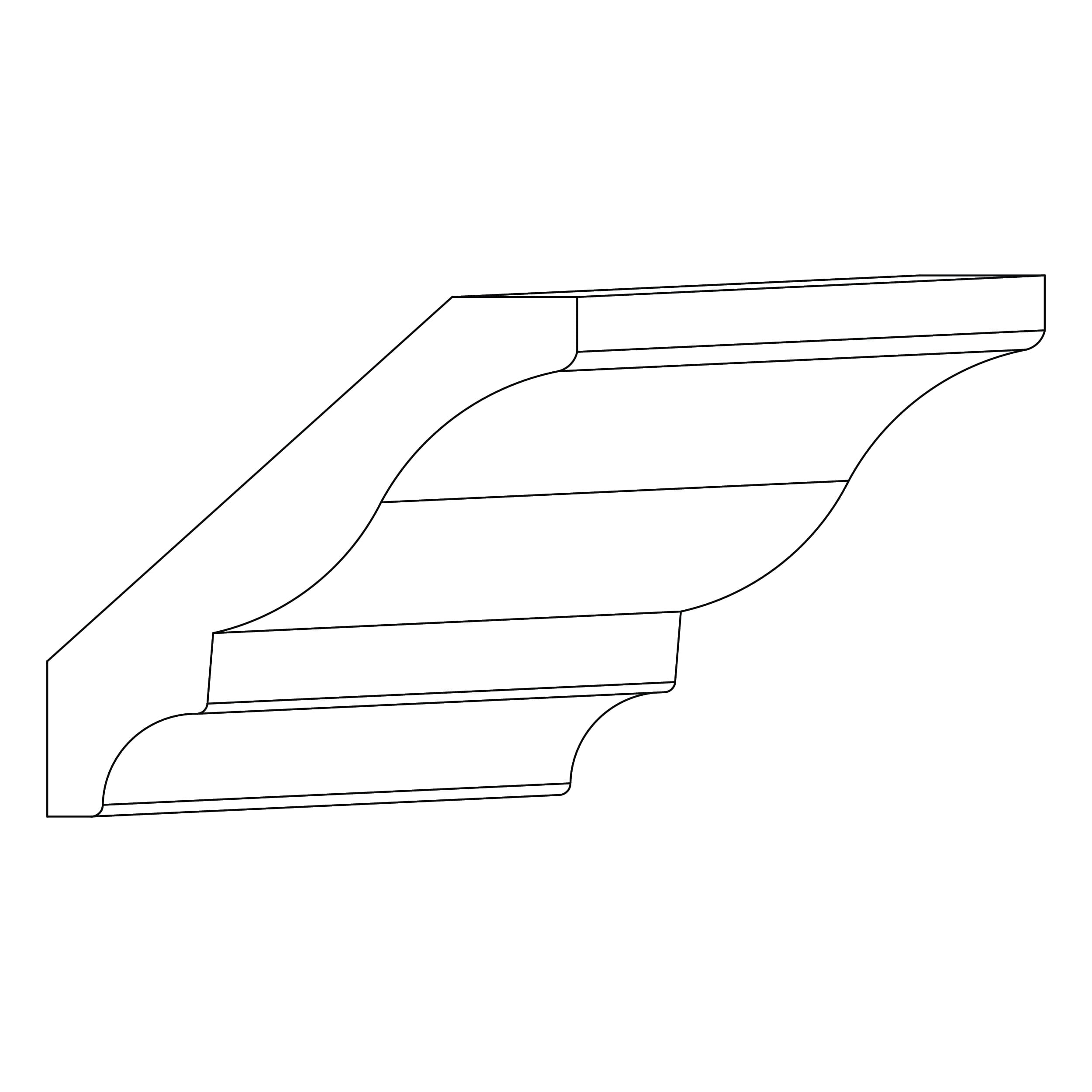 KCD Brooklyn Midnight Large Crown Molding - line drawing