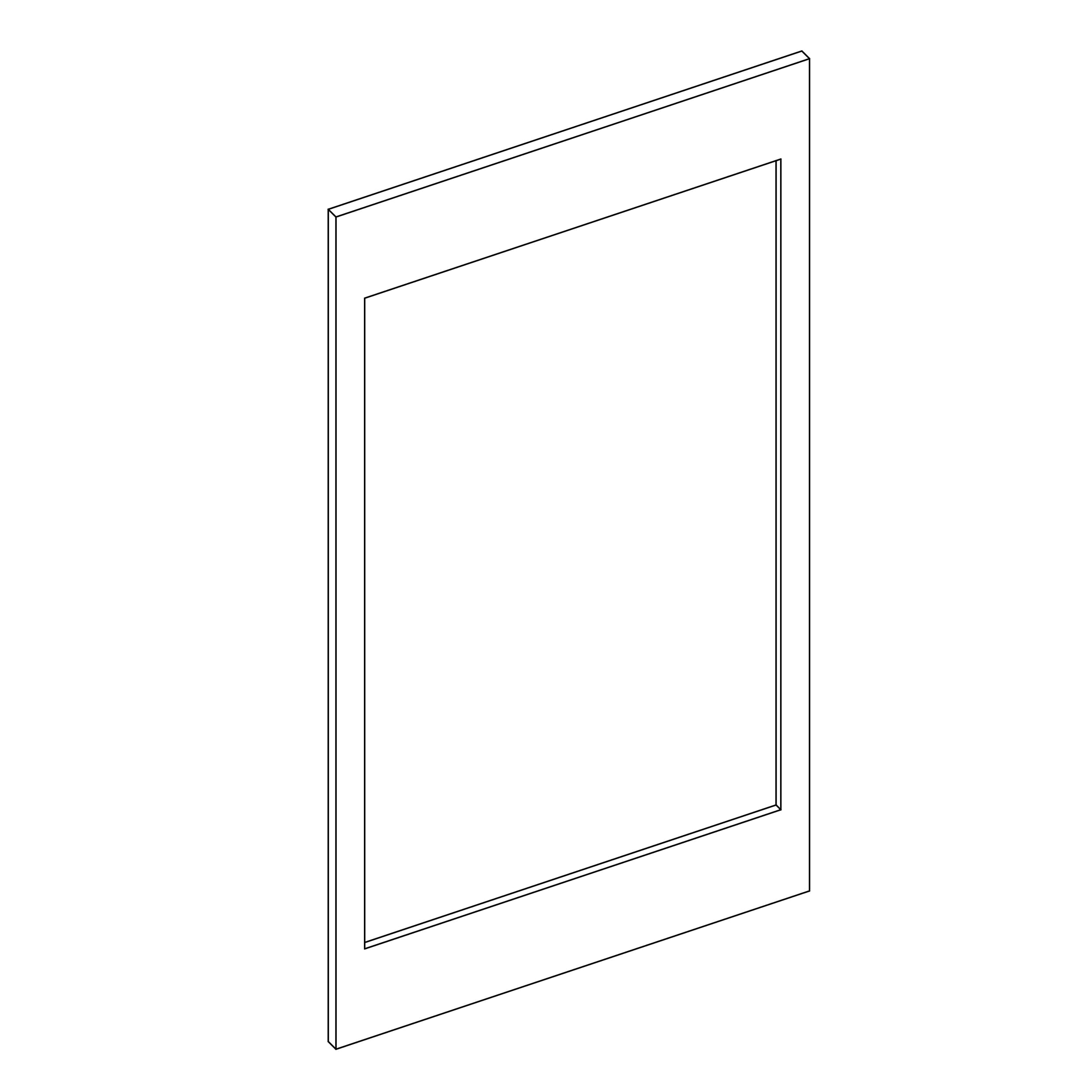 KCD Oslo White Oven Cabinet Overlay Panel - 33" W x 55" H - line drawing