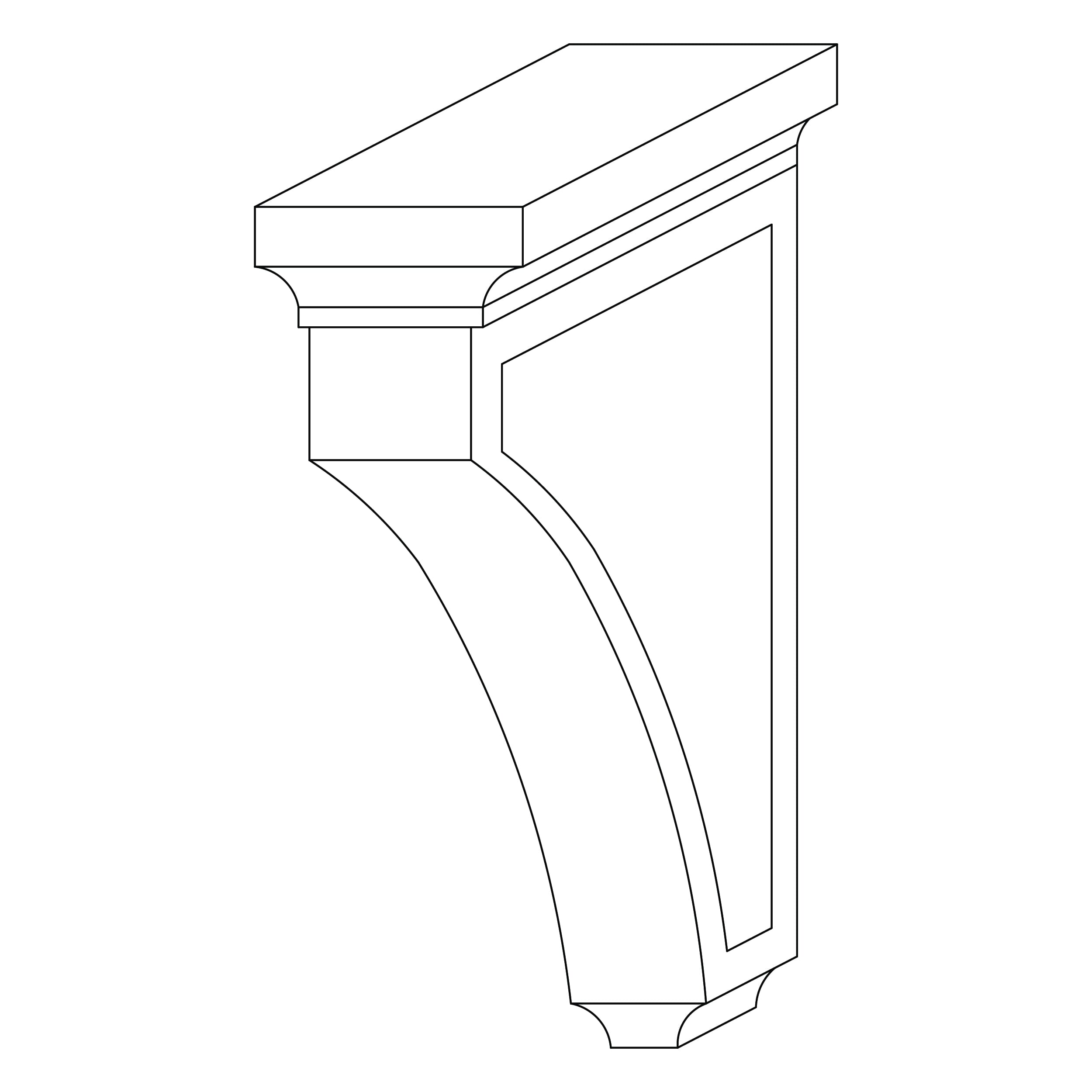 KCD Essential Gray Transitional Corbel - line drawing