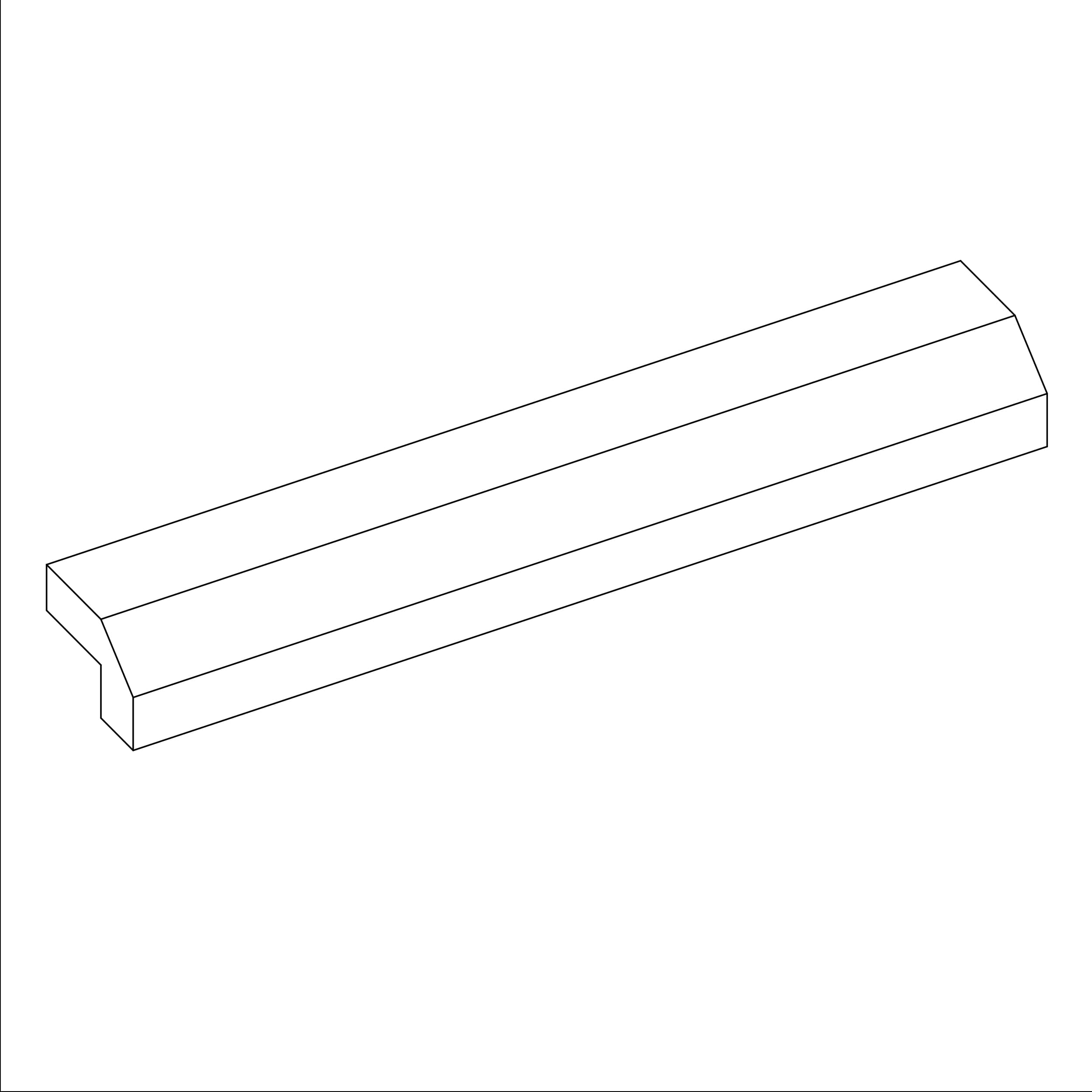 KCD Brooklyn Bright White Light Rail Molding - Transitional - line drawing