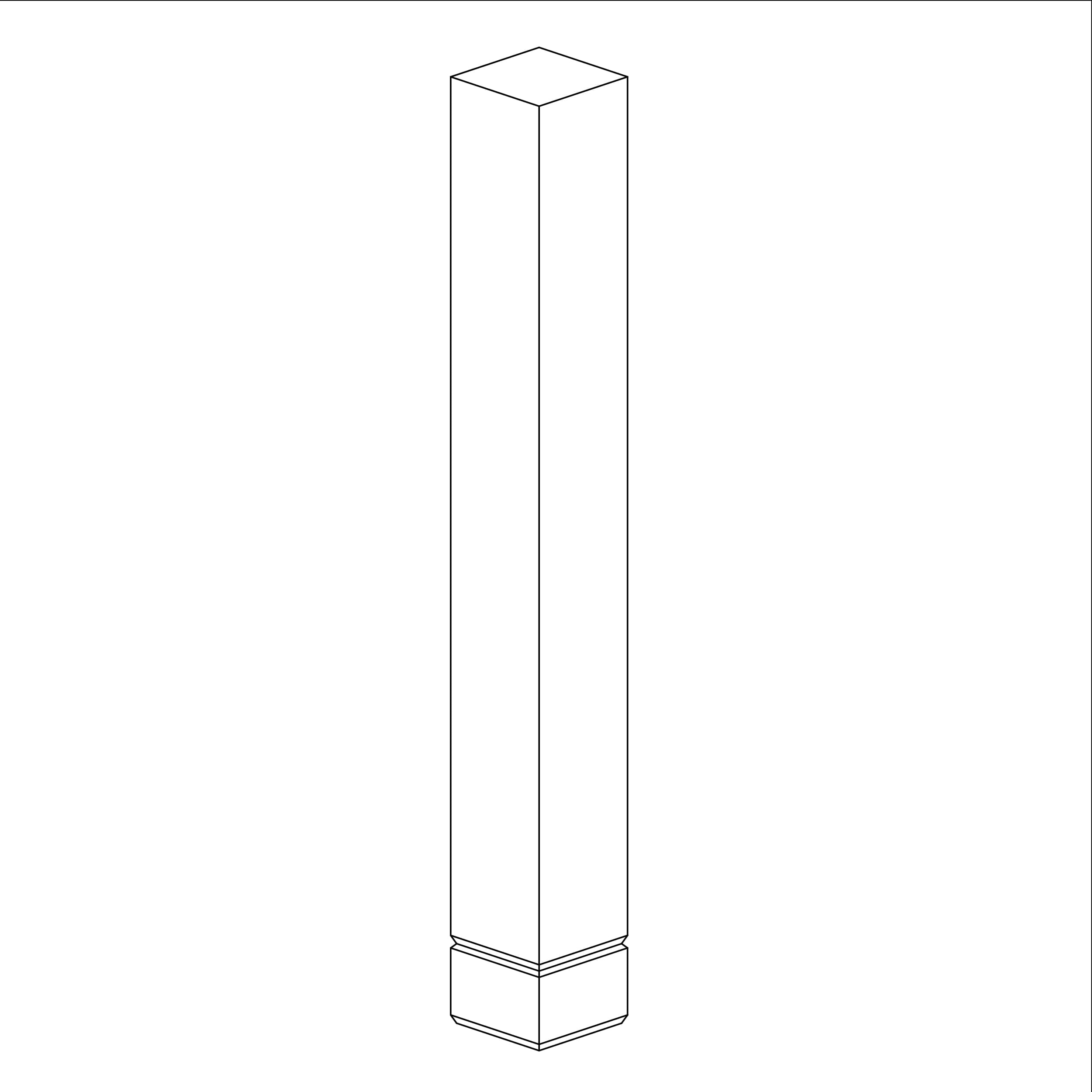 KCD Oslo White Specific Turned Post - line drawing