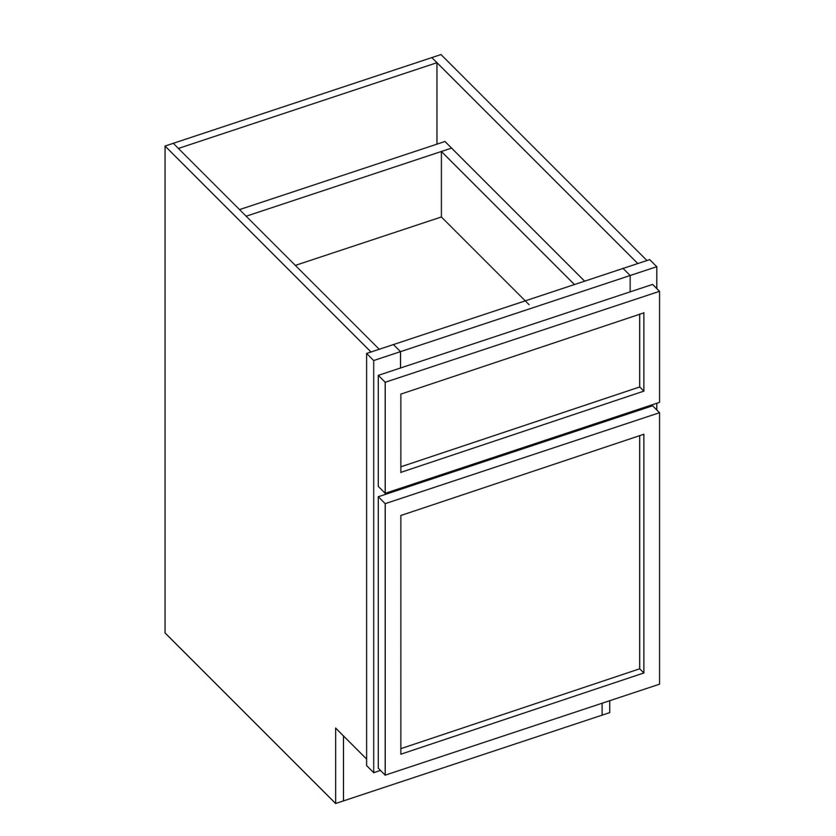 KCD Oslo Oak Desk Drawer Base - 18" W x 29.5" H x 24" D - line drawing