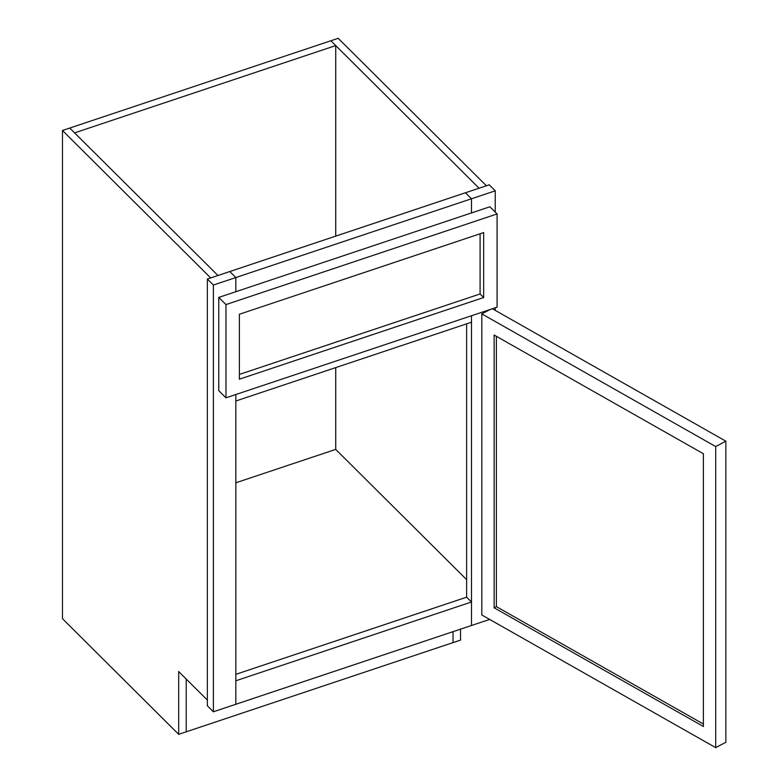 KCD Oslo Oak Vanity - 21" W - line drawing