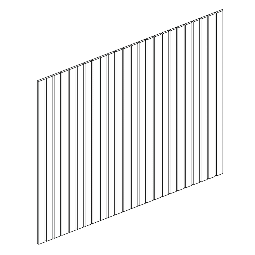 KCD Oslo Oak Bead Board - 48" W x 42" H x 0.25" D - line drawing
