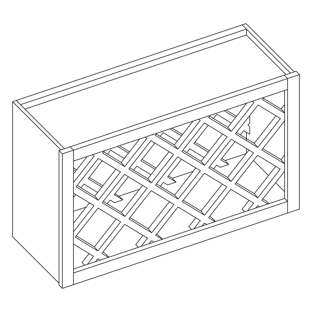 KCD Shaker Kodiak Wine Rack - 30" W x 18" H x 12" D - line drawing