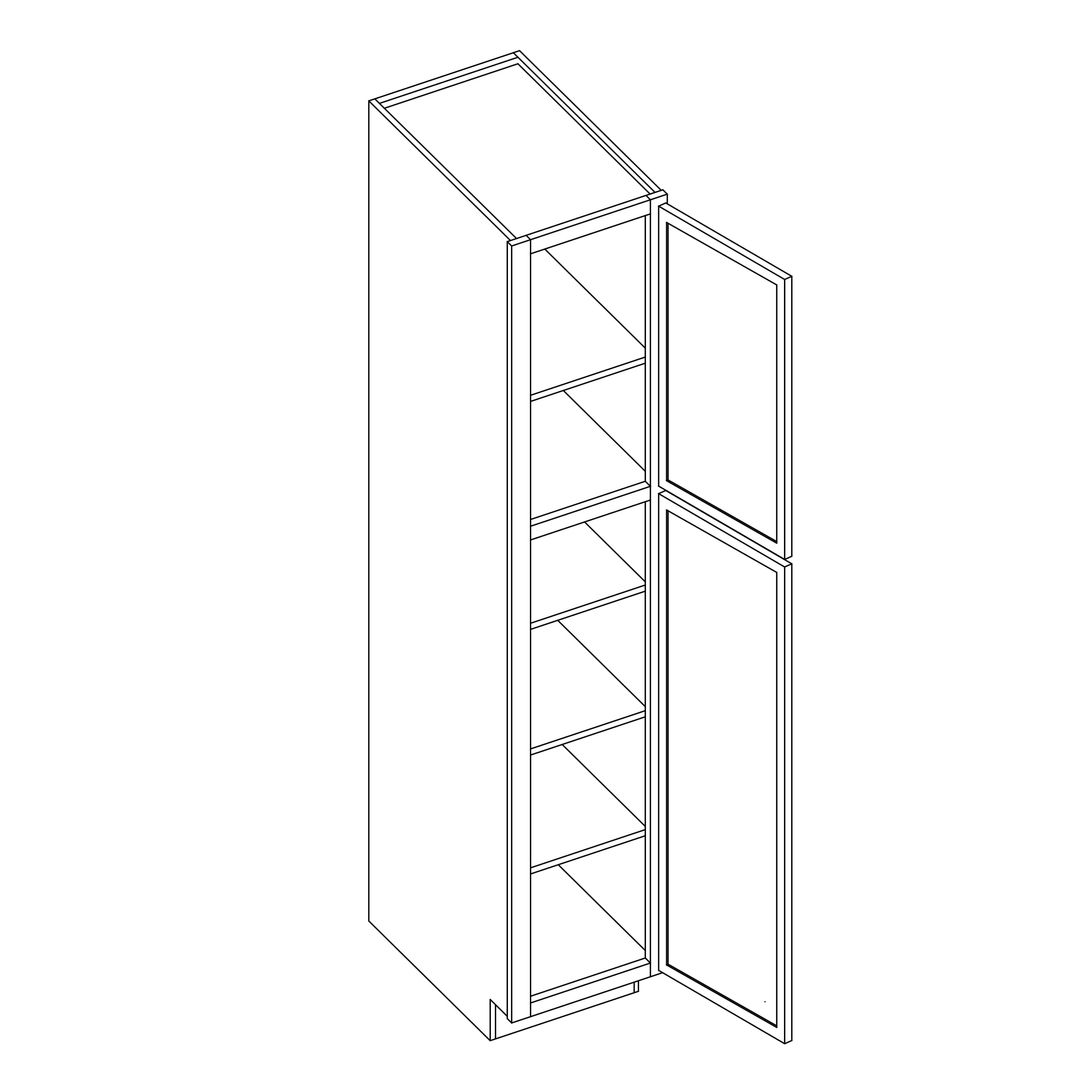 KCD Oslo White Pantry - 18" W x 84" H - line drawing