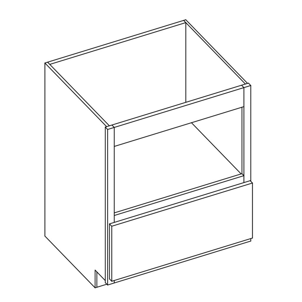 KCD Shaker Designer White Slab Microwave Base Cabinet - 30" W - line drawing