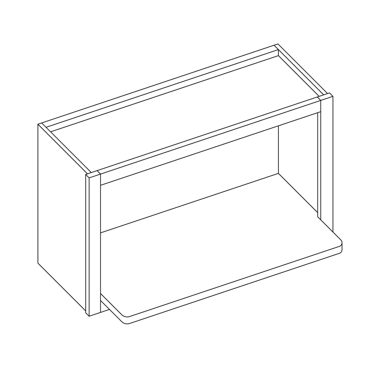 KCD Brooklyn Midnight Microwave Wall Cabinet 18Hx30Wx12D - line drawing