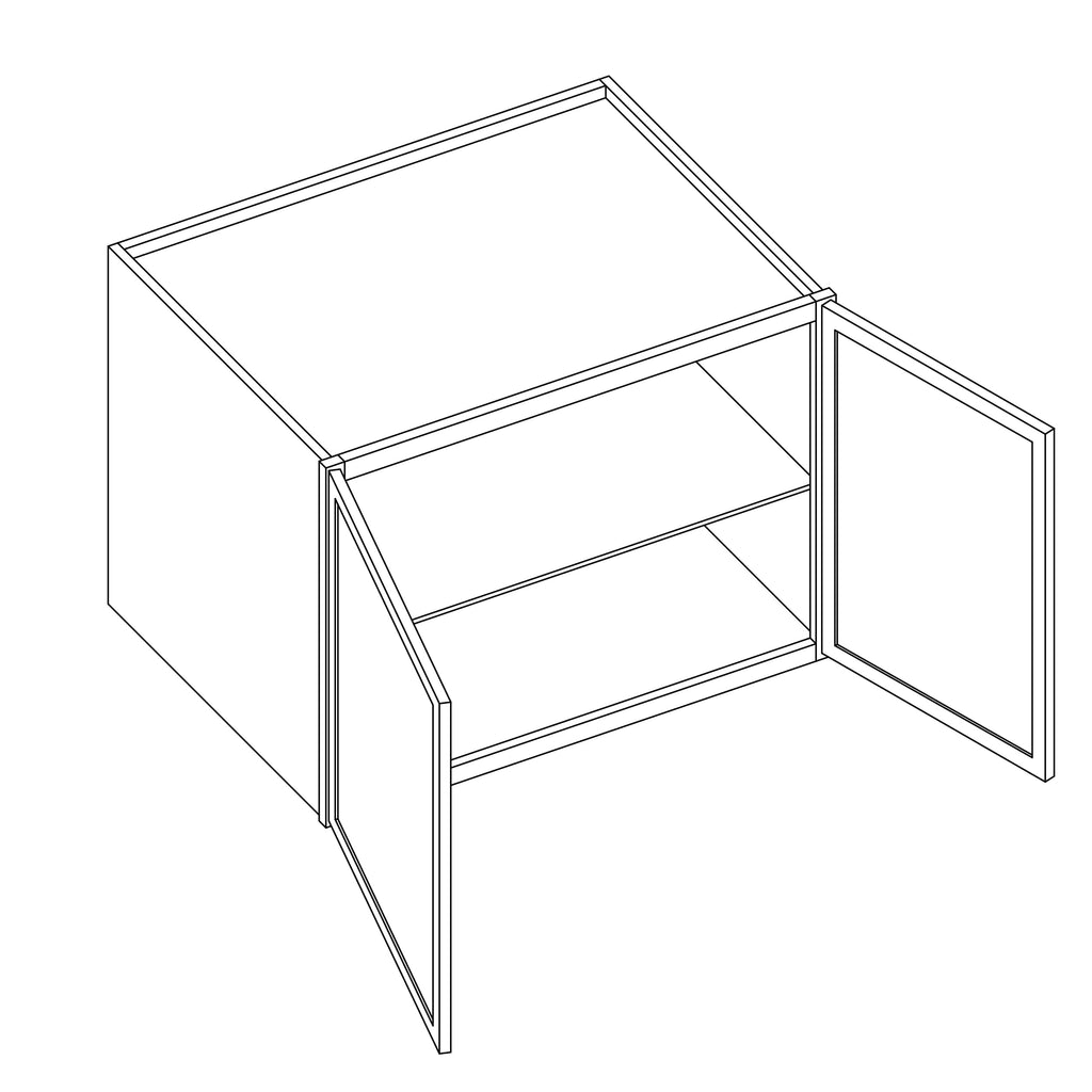 KCD Oslo White Deep Wall Cabinet - 33" W x 24" H x 24" D - line drawing