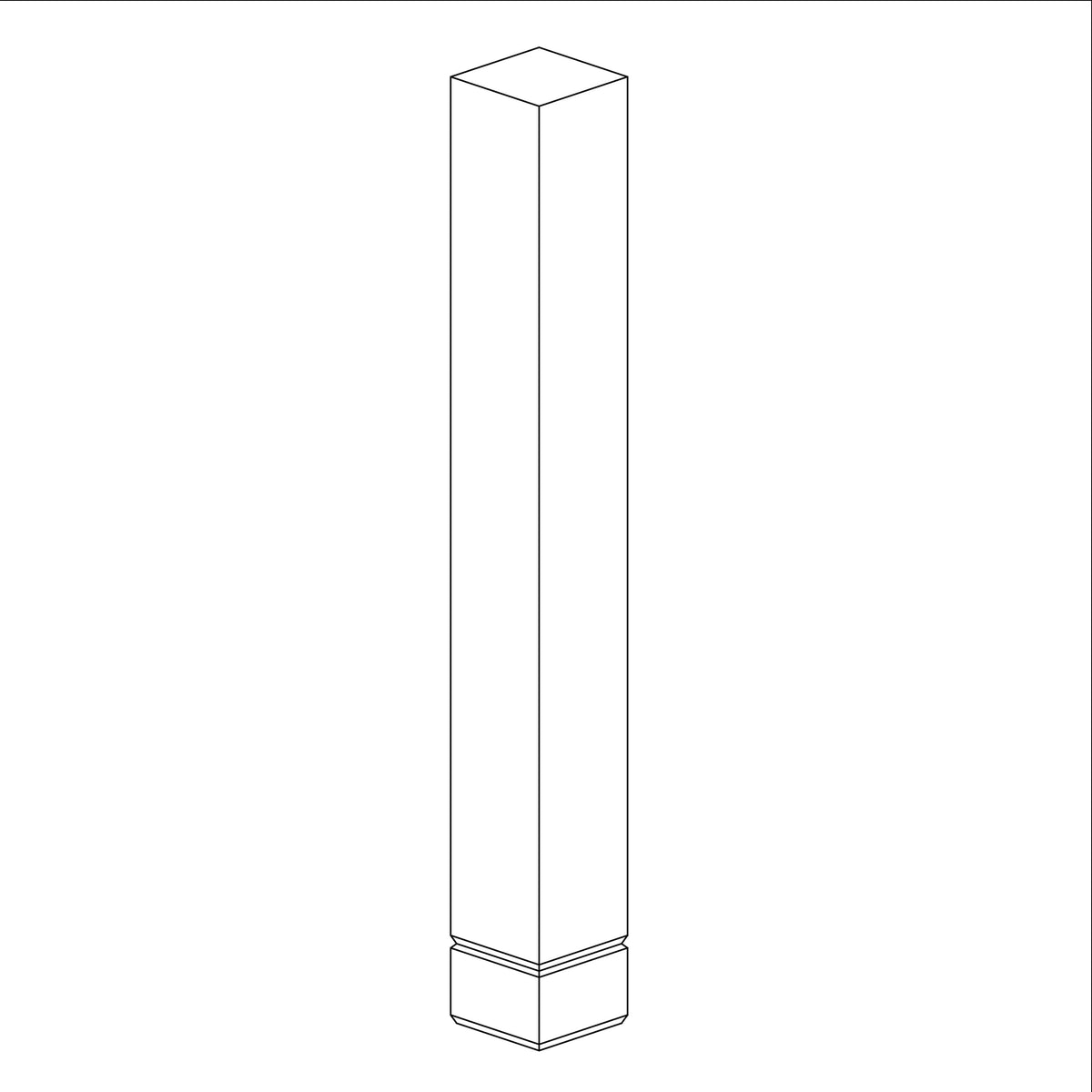 KCD Brooklyn Bright White Specific Turned Post - line drawing