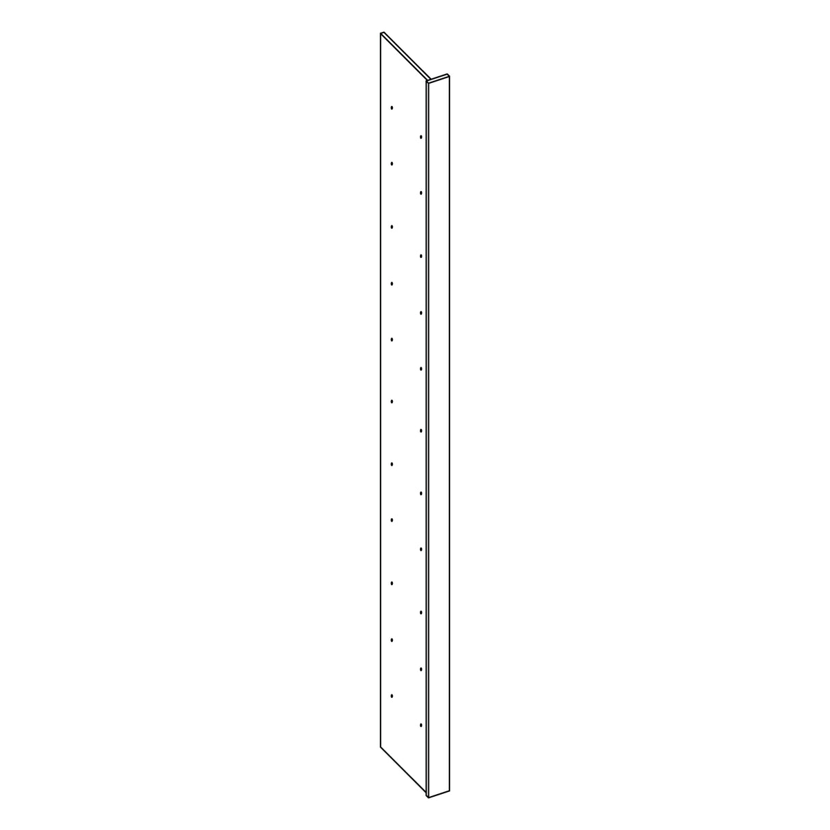 KCD Brooklyn Fawn Book Case End - 1.5" W x 96" H x 15" D - line drawing
