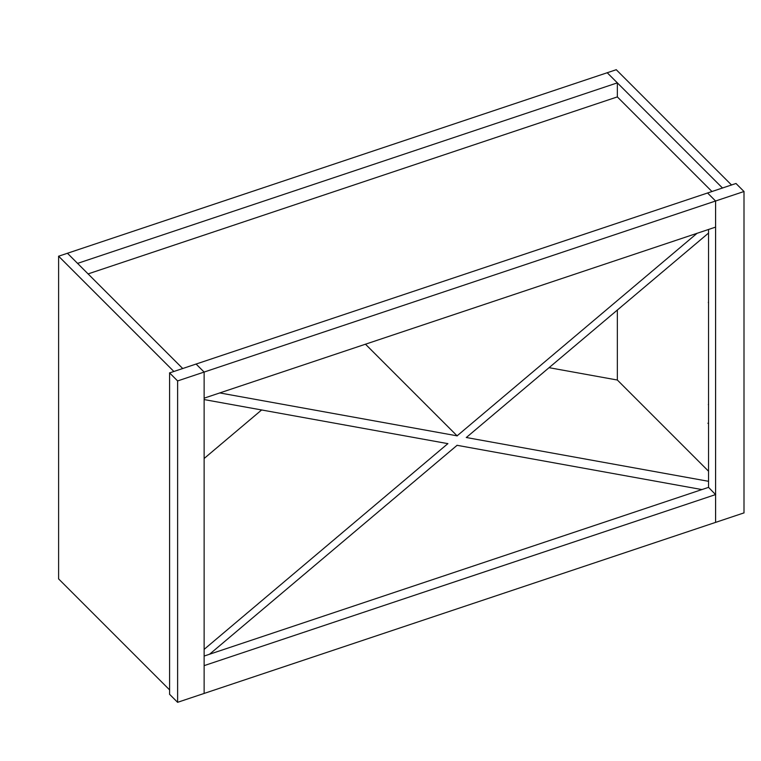 KCD Oslo White Wine Rack - 30" W x 18" H x 12" D - line drawing