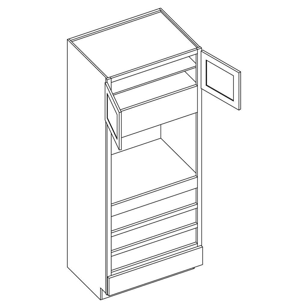KCD Essential Gray Oven Cabinet - 33" W x 90" H - line drawing