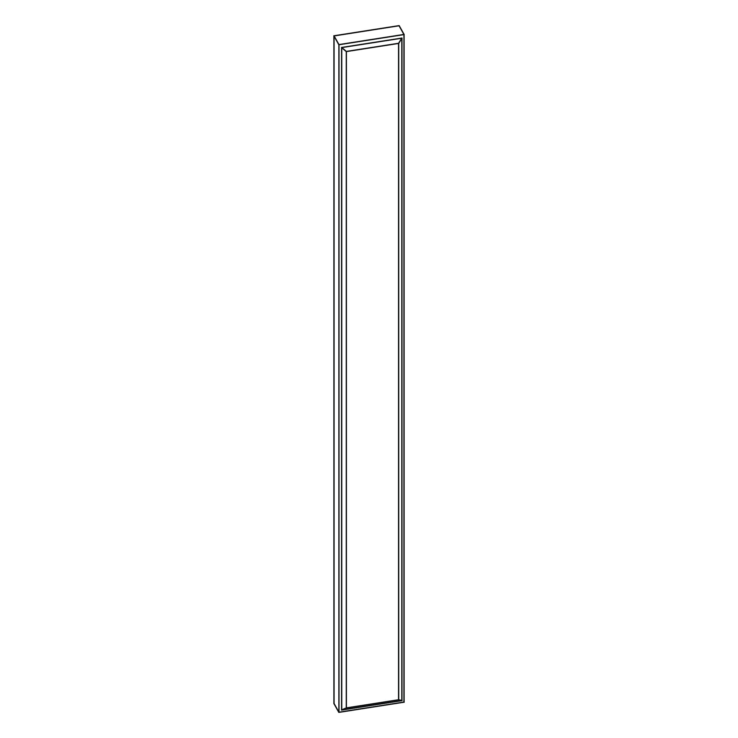 KCD Essential White Overlay Filler - 2.5” W x 34.75” H - line drawing