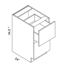 Eurocraft Baslato SM - 2 Drawer Base Cabinet - 30"W X 34 1/2"H X 24"D