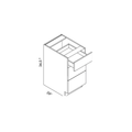 Eurocraft Gauntlet Gray Slim Shaker - 3 Drawer Base Cabinet - 36"W X 34 1/2"H X 24"D