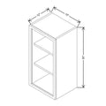 CNC Classic Versailles White 15" W X 30" H Aluminum Frame Glass Door Cabinet - Vertical