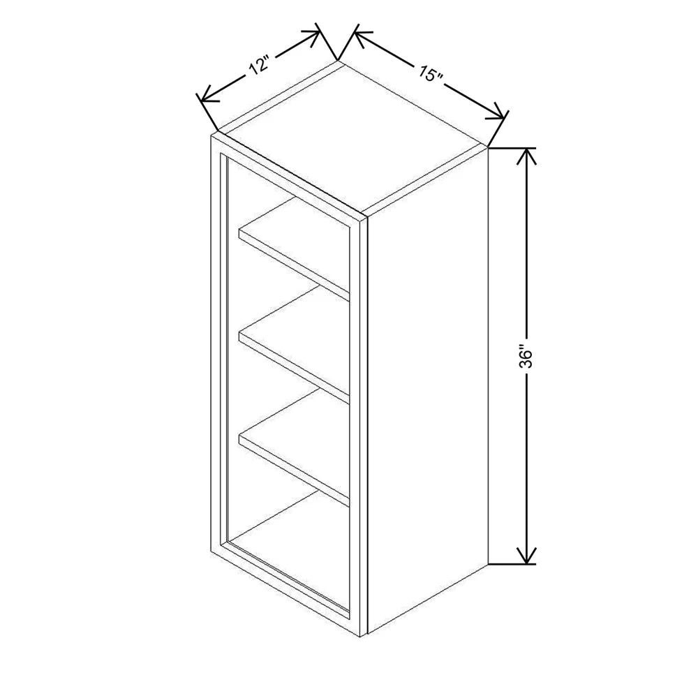 CNC Classic Broadway Silver Birch 15" W X 36" H Aluminum Frame Glass Door Cabinet - Vertical