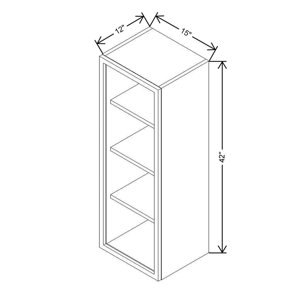 CNC Classic Versailles White 15" W X 42" H Aluminum Frame Glass Door Cabinet - Vertical