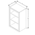 CNC Classic Broadway Silver Birch 18" W X 30" H Aluminum Frame Glass Door Cabinet - Vertical