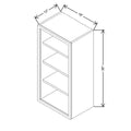 CNC Classic Broadway Coastal 18" W X 36" H Aluminum Frame Glass Door Cabinet - Vertical
