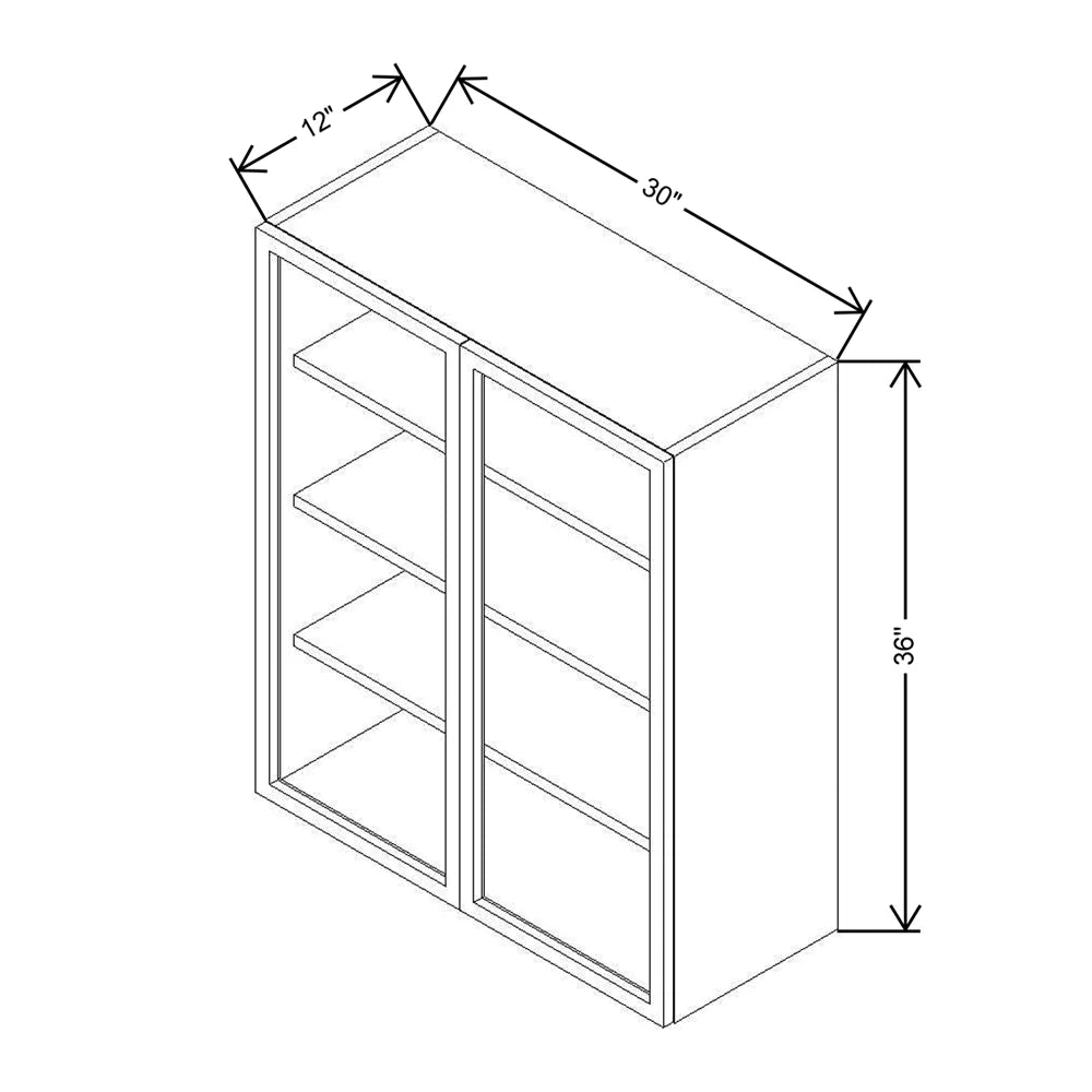CNC Classic Milano Sunset 30" W X 36" H Aluminum Frame Glass Door - Vertical