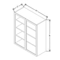 CNC Classic Milano Seaside 30" W X 36" H Aluminum Frame Glass Door - Vertical