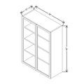 CNC Classic Broadway Walnut 30" W X 42" H Aluminum Frame Glass Door - Vertical