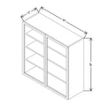 CNC Classic Milano Fossil Grey 36" W X 36" H Aluminum Frame Glass Door - Vertical