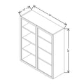 CNC Classic Broadway Cotton 36" W X 42" H Aluminum Frame Glass Door - Vertical